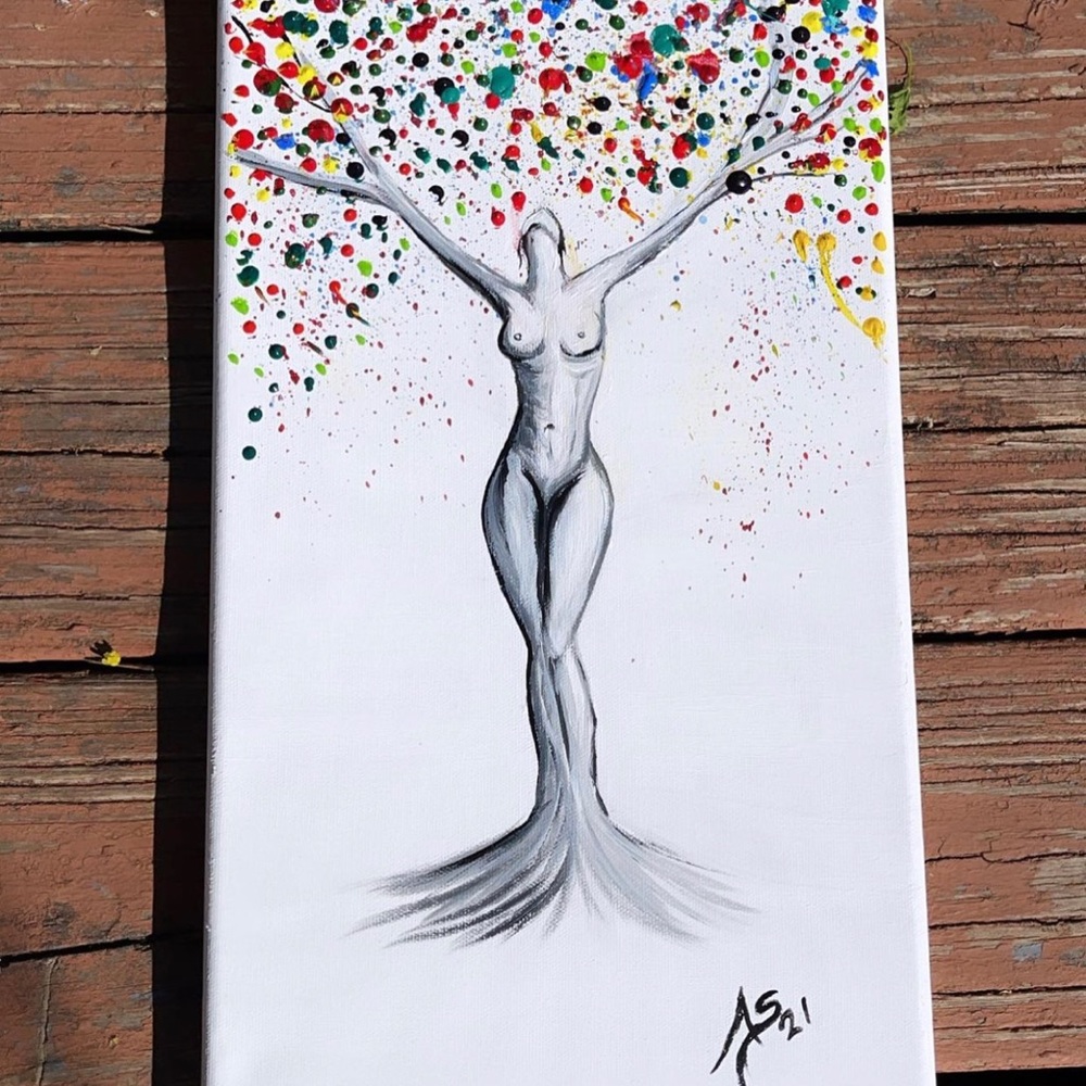 Mujer desnuda 9” x 18”